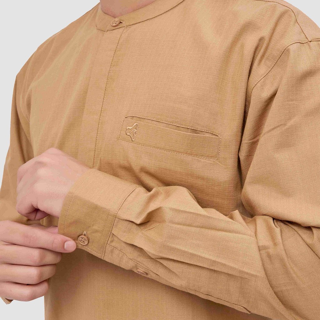 Broshirt Halfbutton Long Khaki