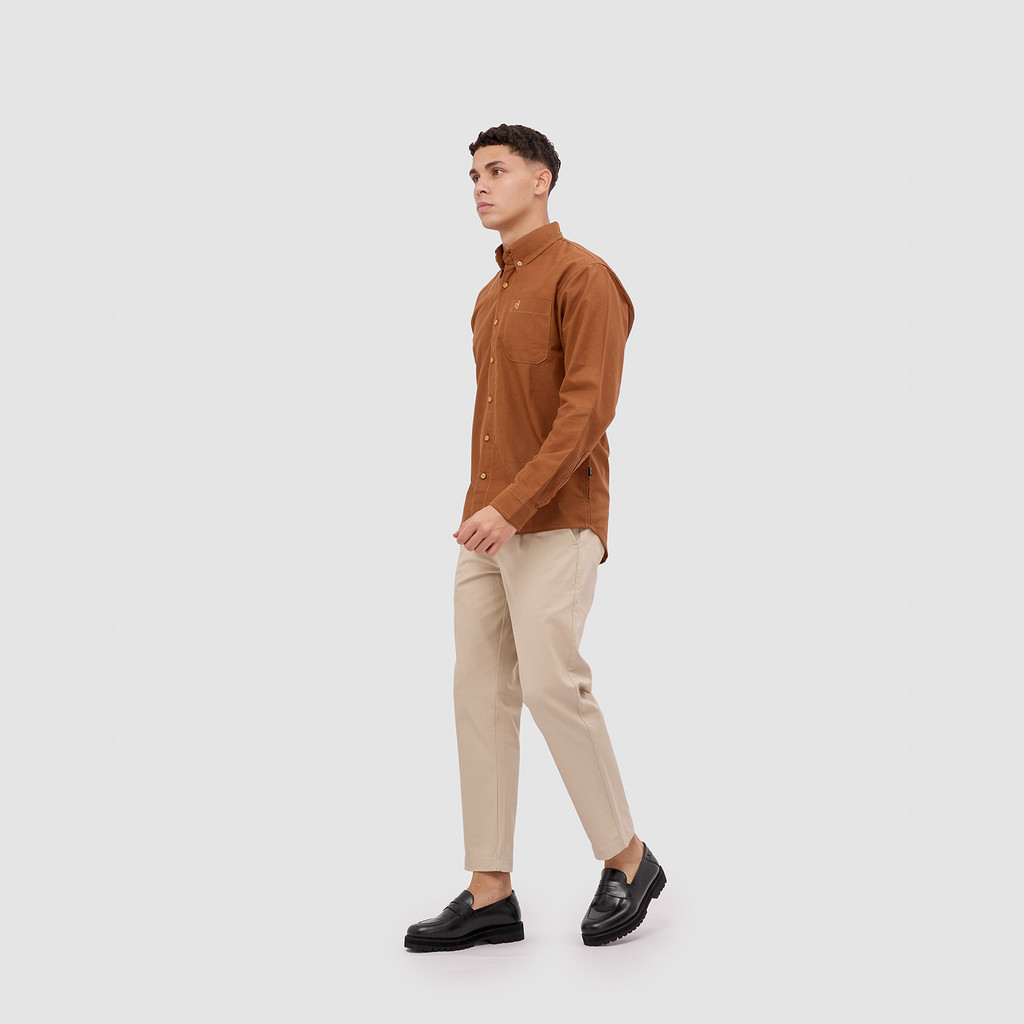 Kemeja Pria Broshirt Long Brown