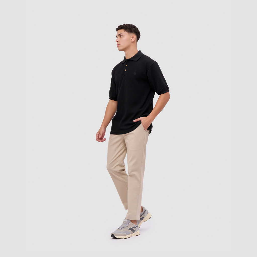 Broshirt Polo Waffle Short Black
