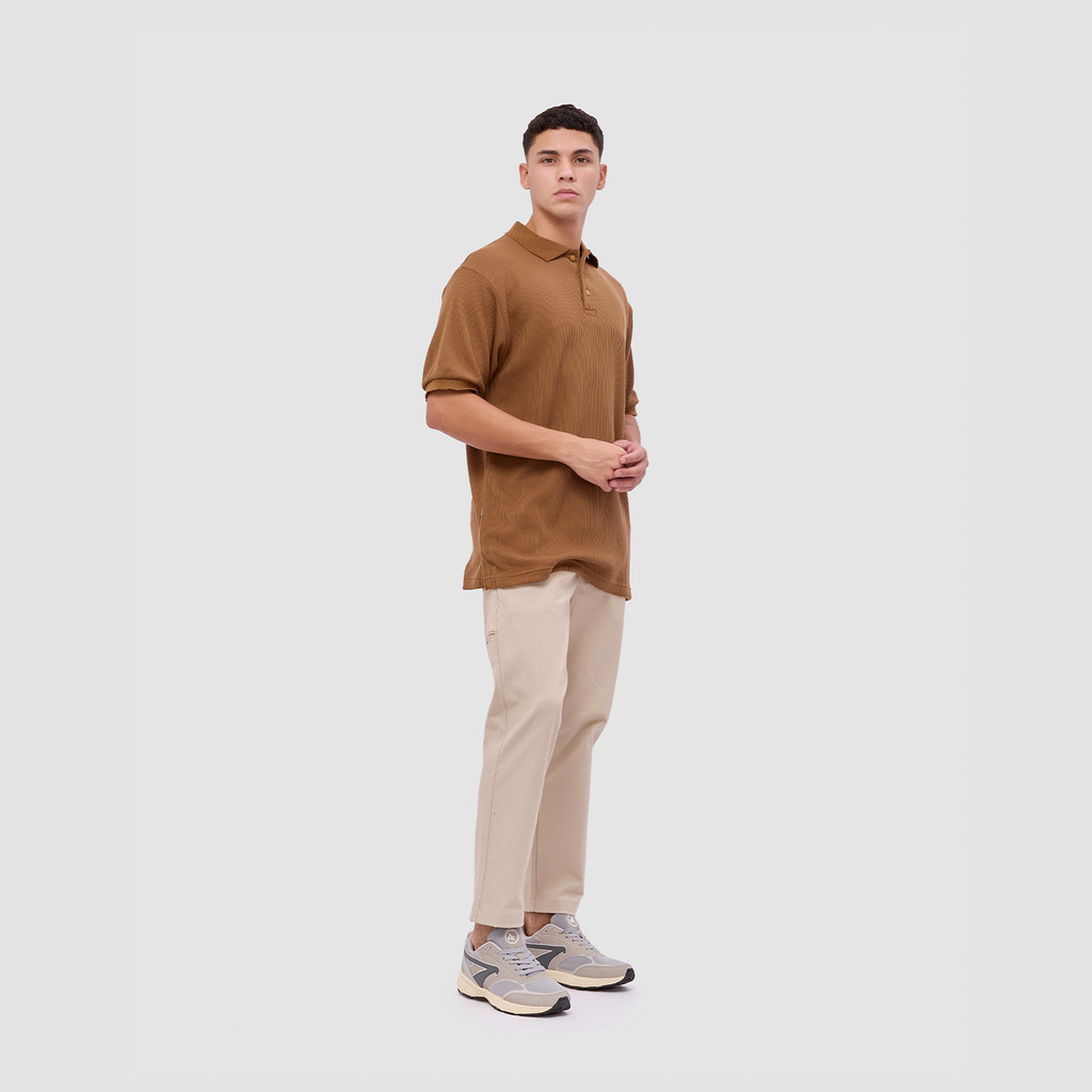 Broshirt Polo Waffle Short Brown