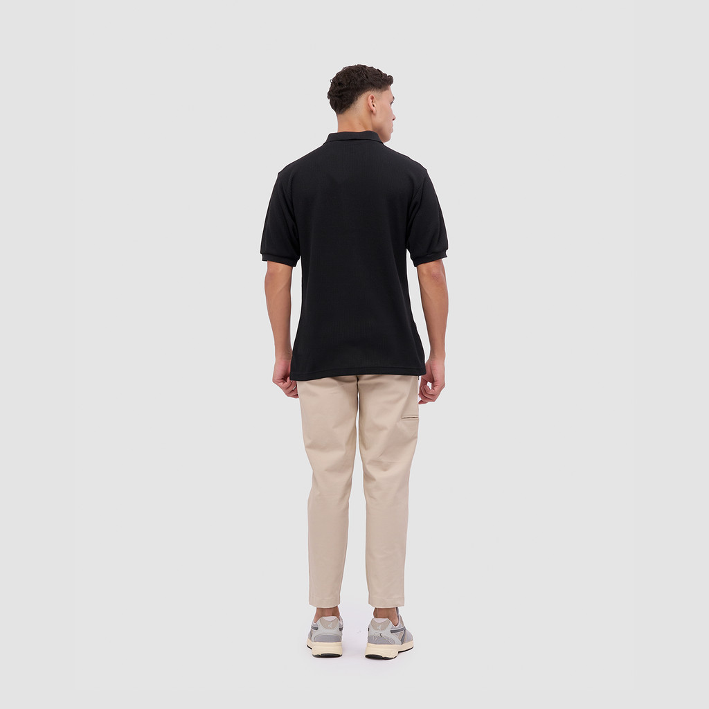 Broshirt Polo Waffle Short Black