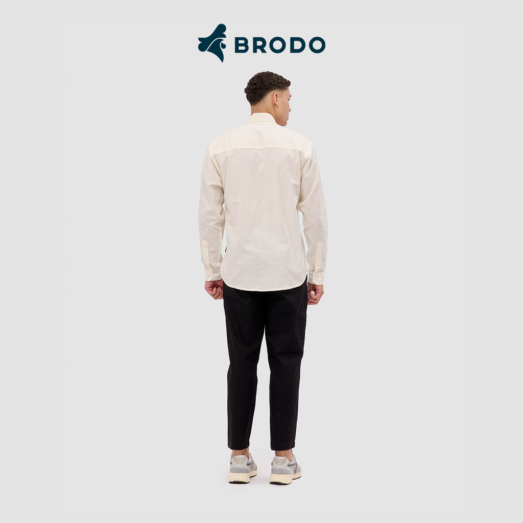 Kemeja Pria Broshirt Long Off White