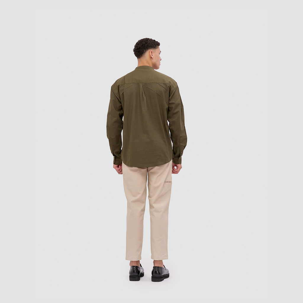 Broshirt Halfbutton Long Olive