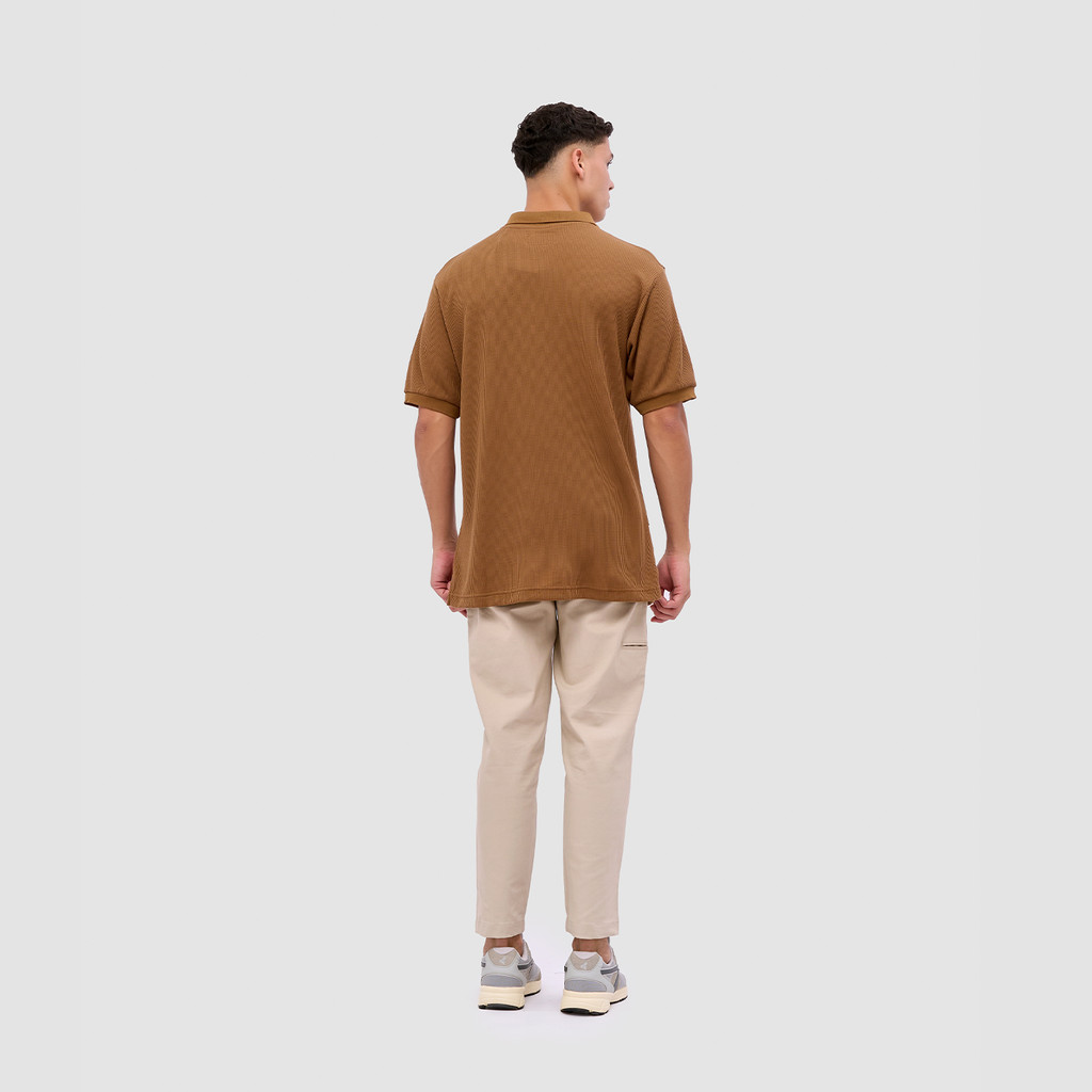 Broshirt Polo Waffle Short Brown
