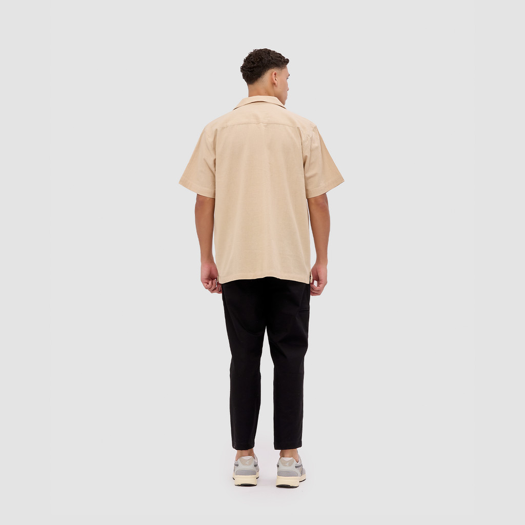 Kemeja Pria Broshirt Short Khaki