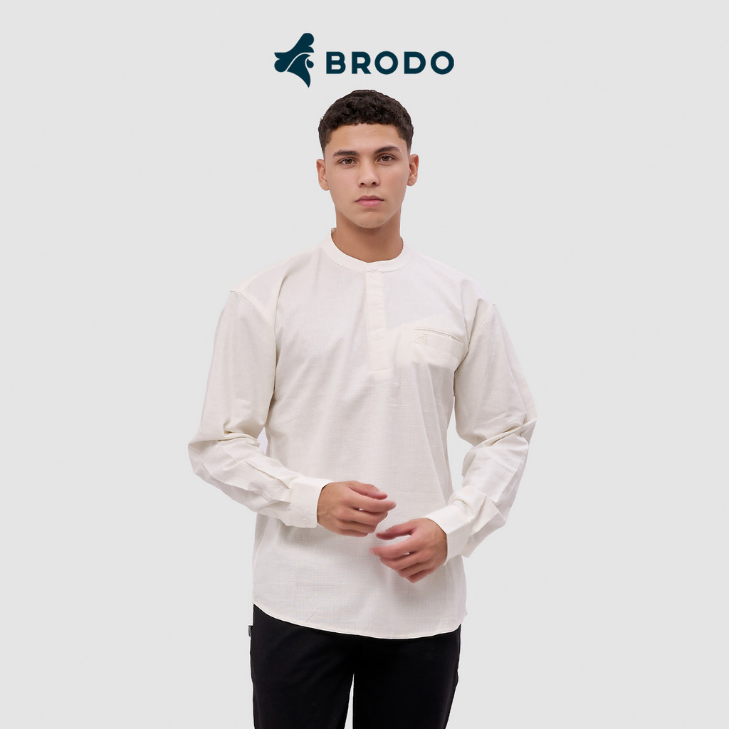 Broshirt Halfbutton Long White