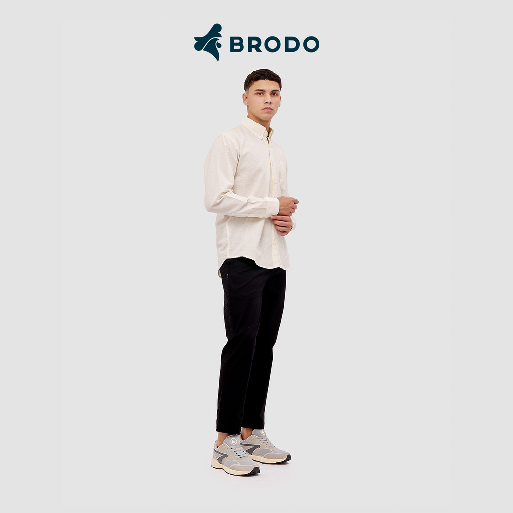 Kemeja Pria Broshirt Long Off White
