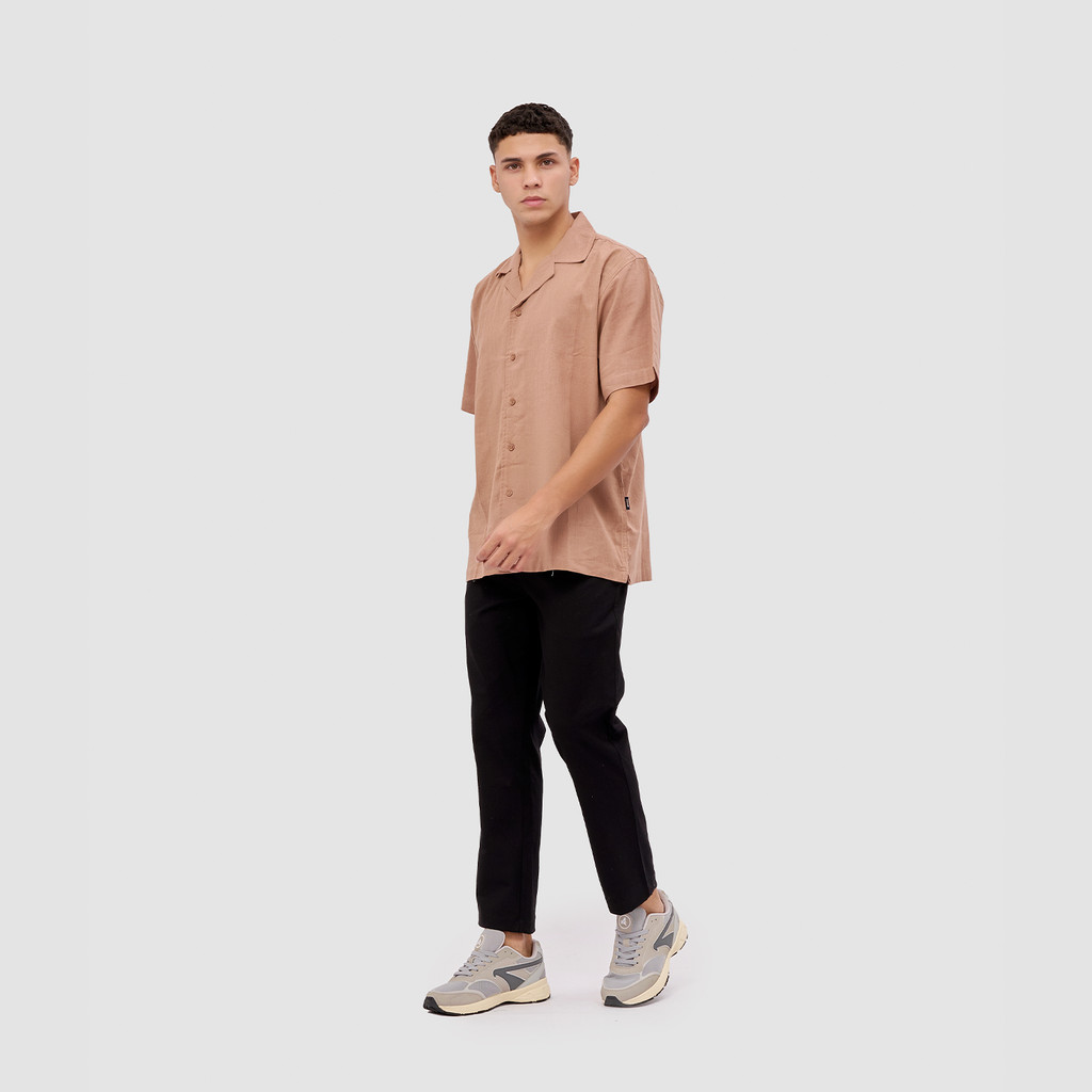Kemeja Pria Broshirt Short Brown