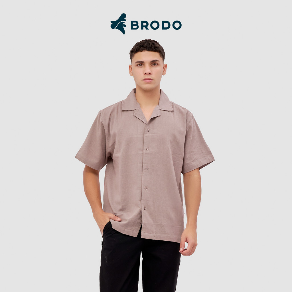 Kemeja Pria Broshirt Short Grey