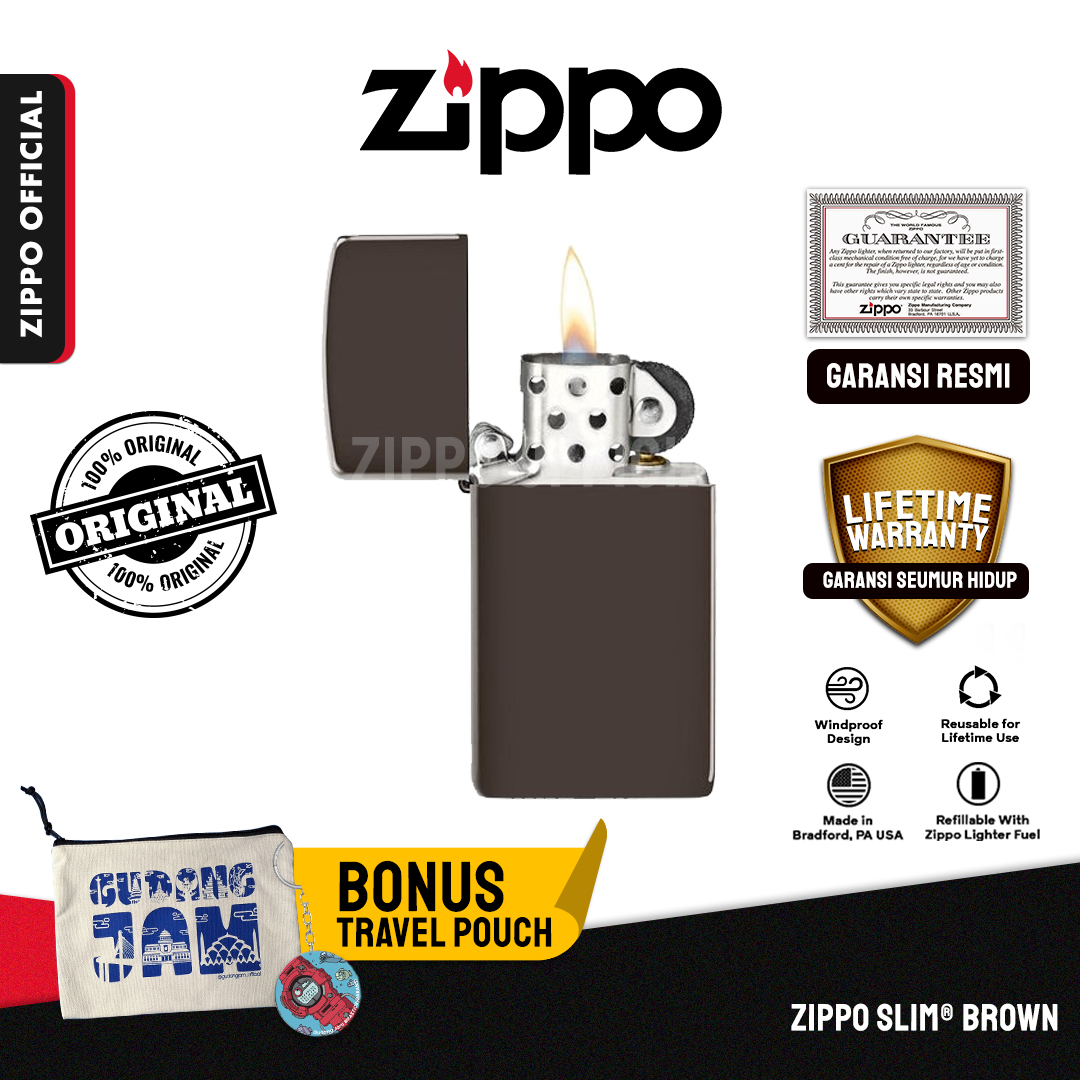 Zippo Slim Brown 49266
