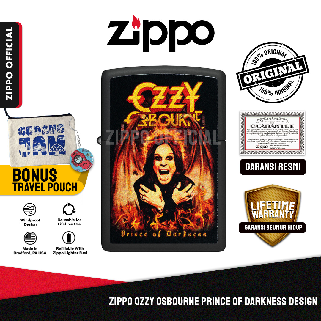 Zippo Ozzy Osbourne Prince of Darkness Design 47082 | Garansi Lifetime | Original USA
