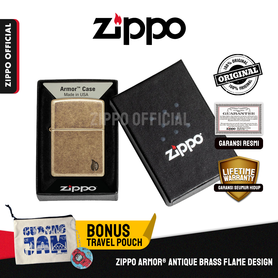 Zippo Armor® Antique Brass Flame Design 46400