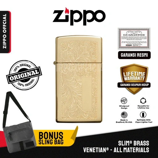 Image of Zippo Slim® Brass Venetian® 1652B