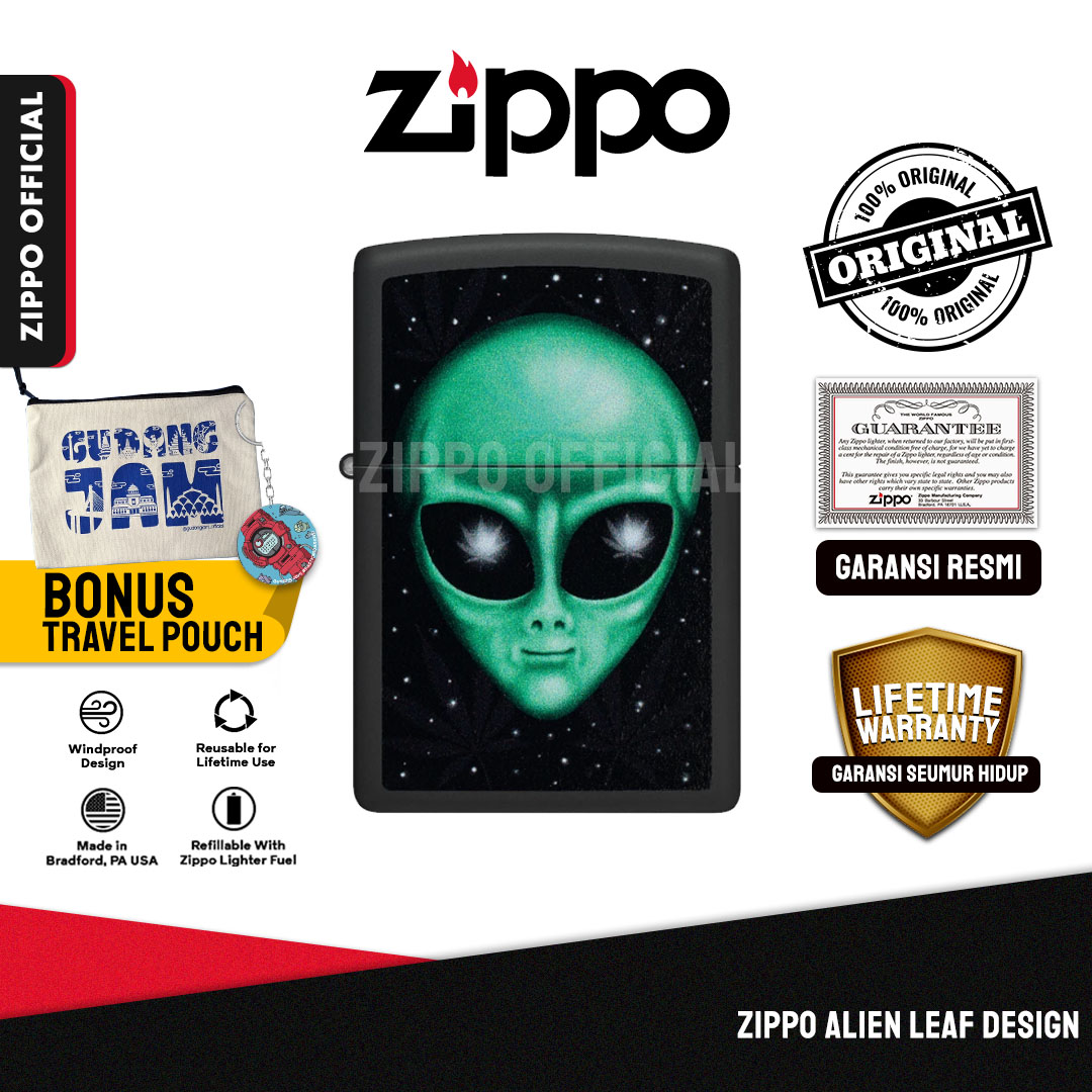 Zippo Alien Leaf Design 46708  | Garansi Lifetime | Original USA