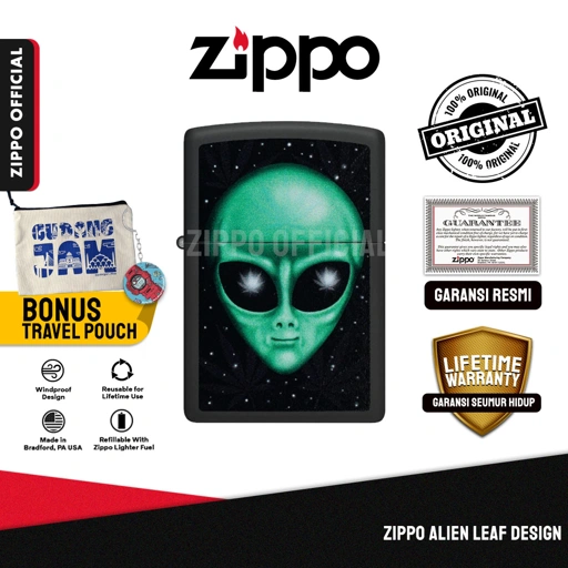 Zippo Alien Leaf Design 46708  | Garansi Lifetime | Original USA