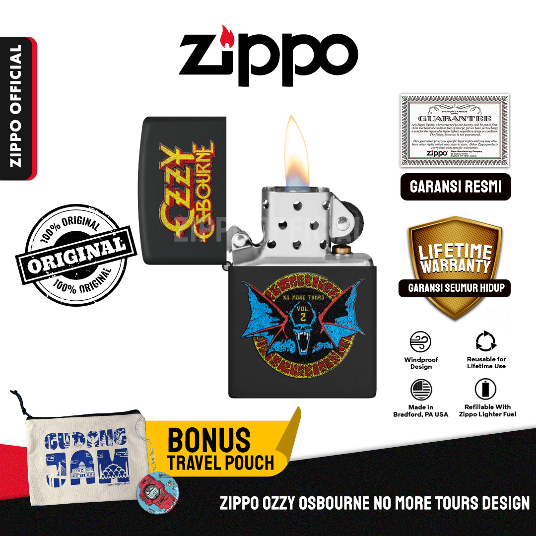 Zippo Ozzy Osbourne No More Tours Design 47083 | Garansi Lifetime | Original USA