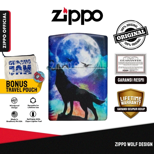 Image of Zippo Wolf Design 49683 | Garansi Lifetime | Original USA