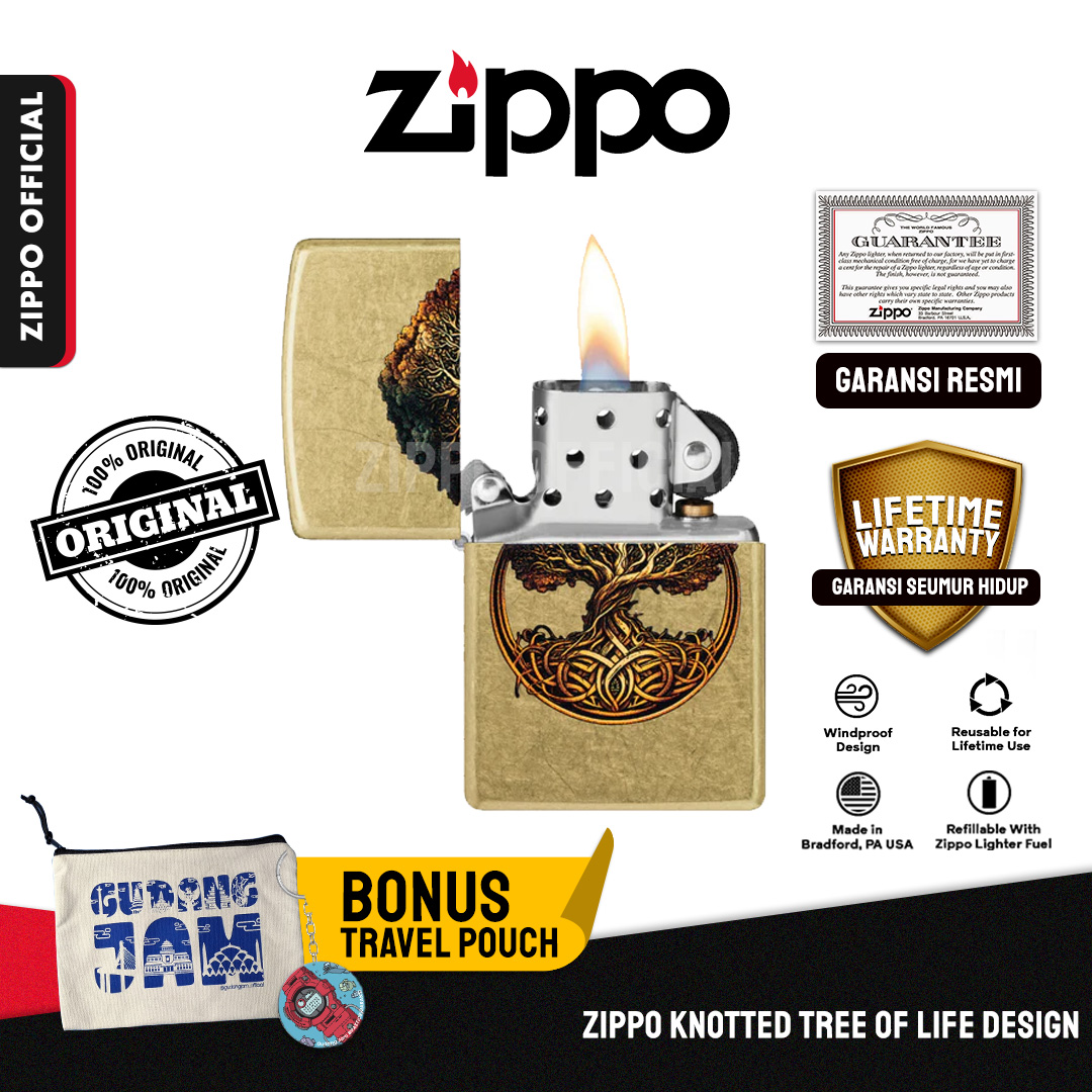 Zippo Knotted Tree of Life Design 47176 | Garansi Lifetime | Original USA