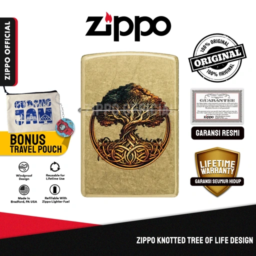 Zippo Knotted Tree of Life Design 47176 | Garansi Lifetime | Original USA