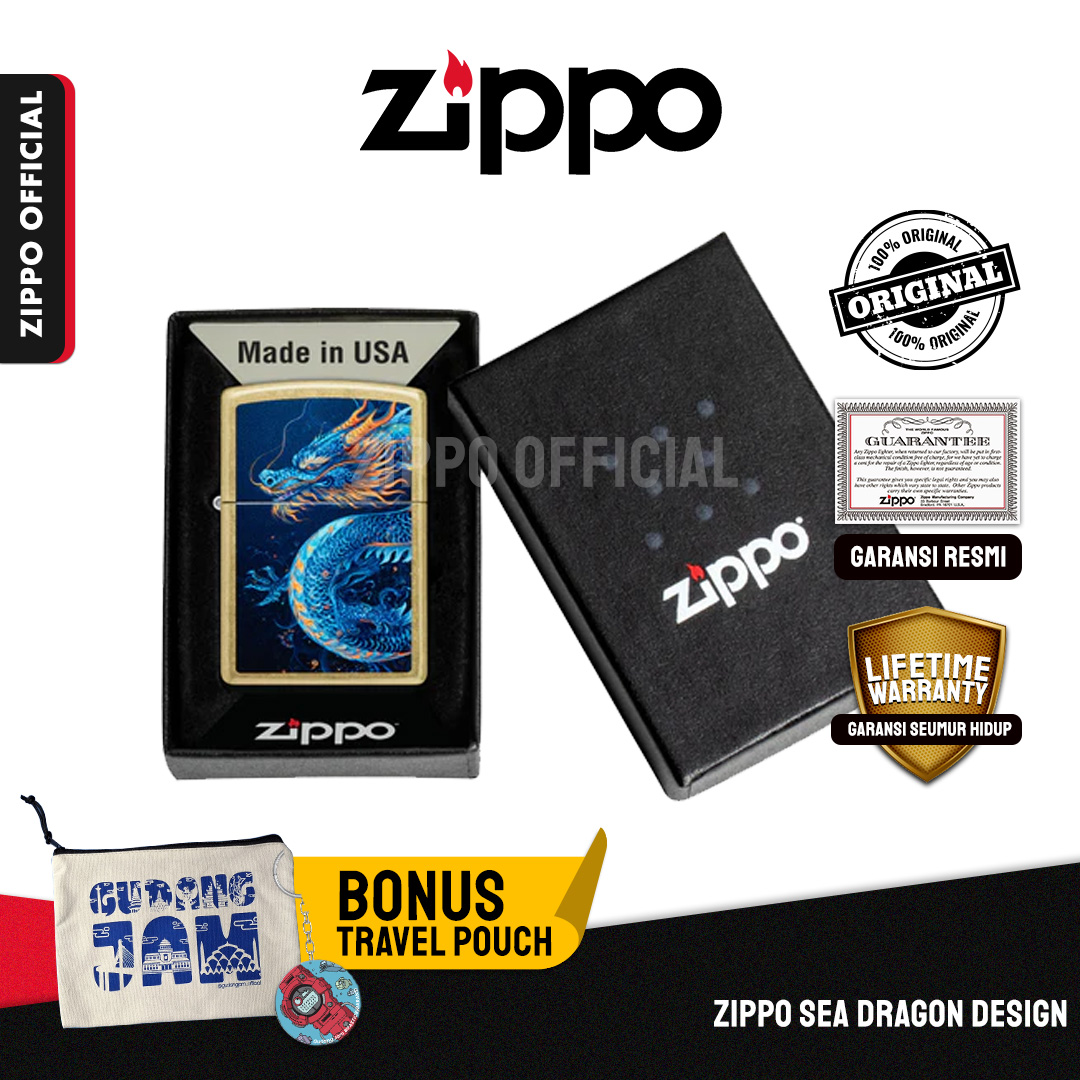 Zippo Sea Dragon Design 47178 | Garansi Lifetime | Original USA