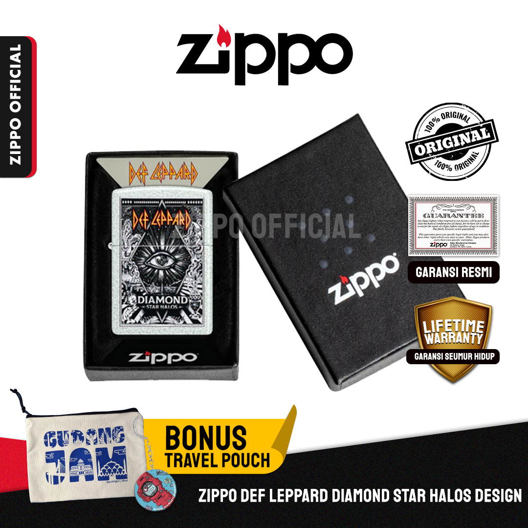 Zippo Def Leppard Diamond Star Halos Design 47196 | Garansi Lifetime | Original USA