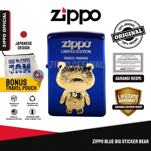 Image of Zippo Blue Big Sticker Bear ZA-3-247A