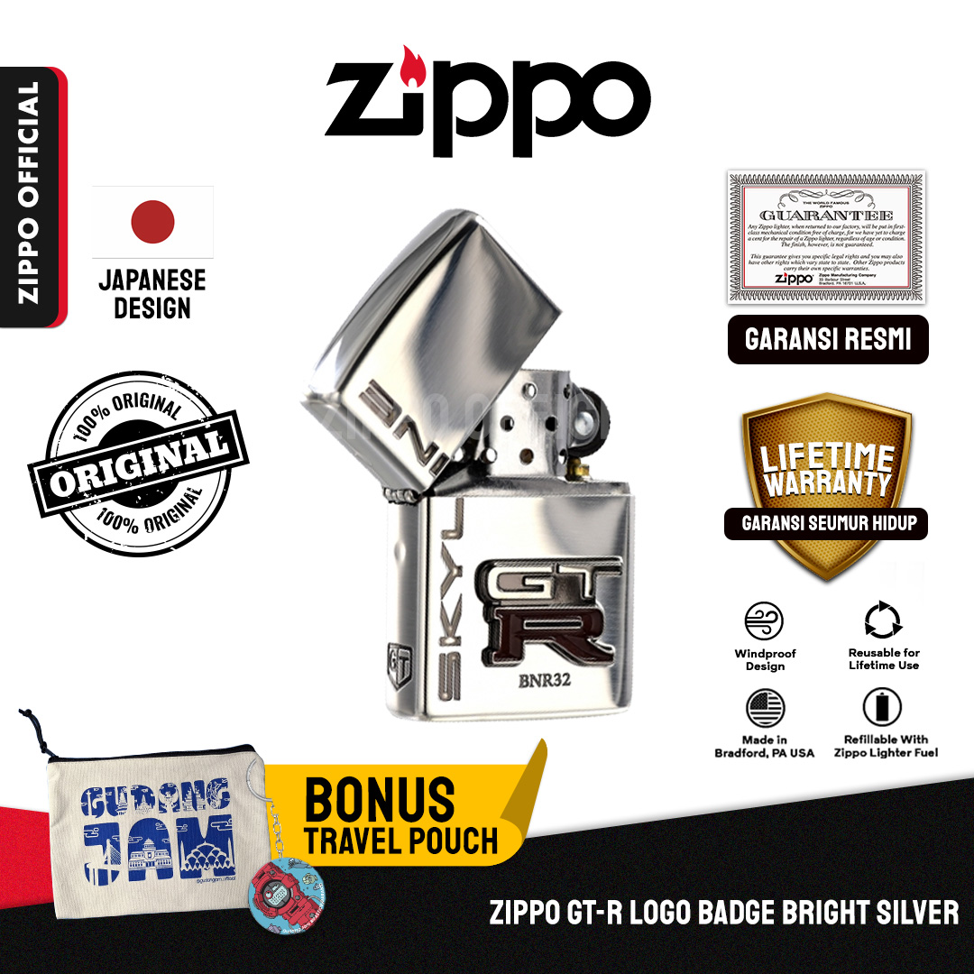 Zippo GT-R Logo Badge Bright Silver ZA-5-206A
