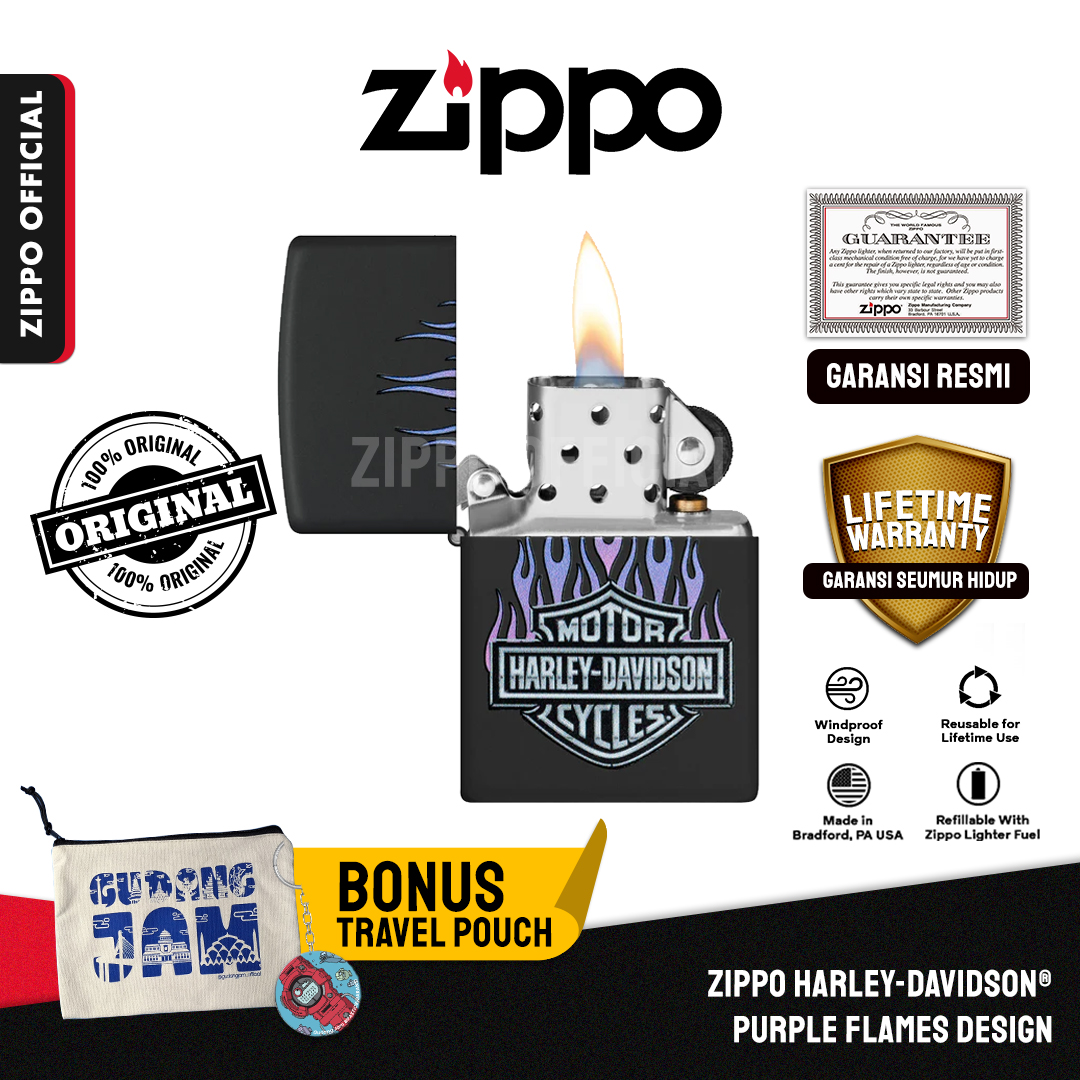 Zippo Harley-Davidson® Purple Flames Design 46677