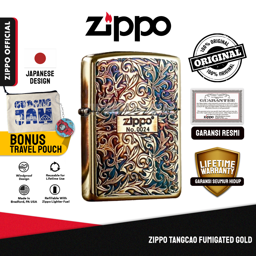 Zippo Tangcao Fumigated Gold ZA-3-19A