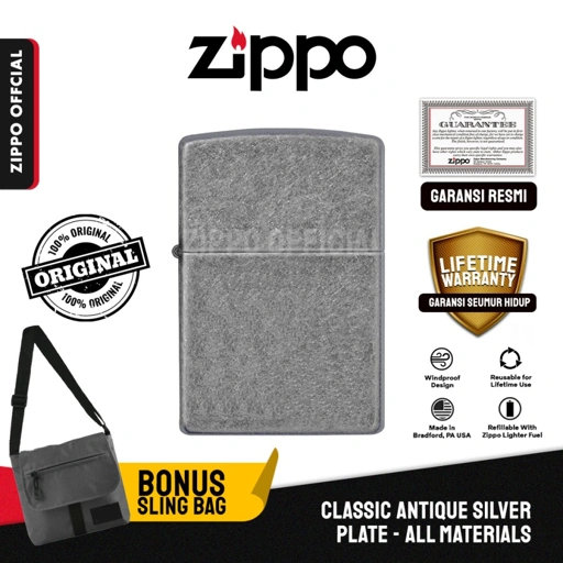 Image of Zippo Classic Antique Silver Plate 121FB