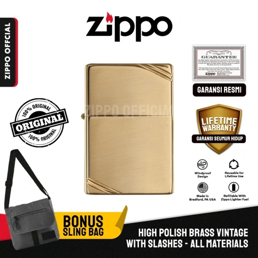 Image of Zippo Brass Vintage Slashes 270