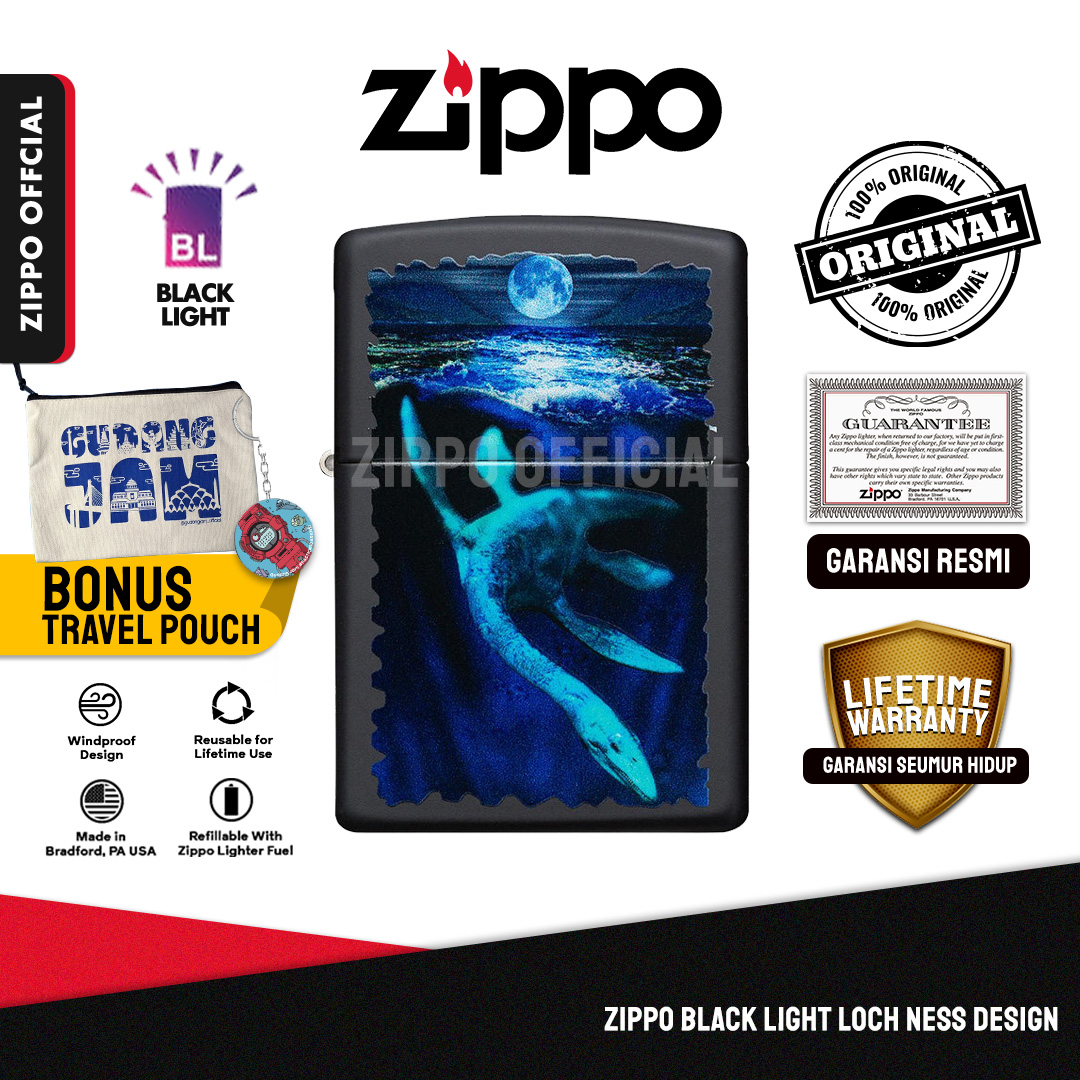 Zippo Black Light Loch Ness Design 49697