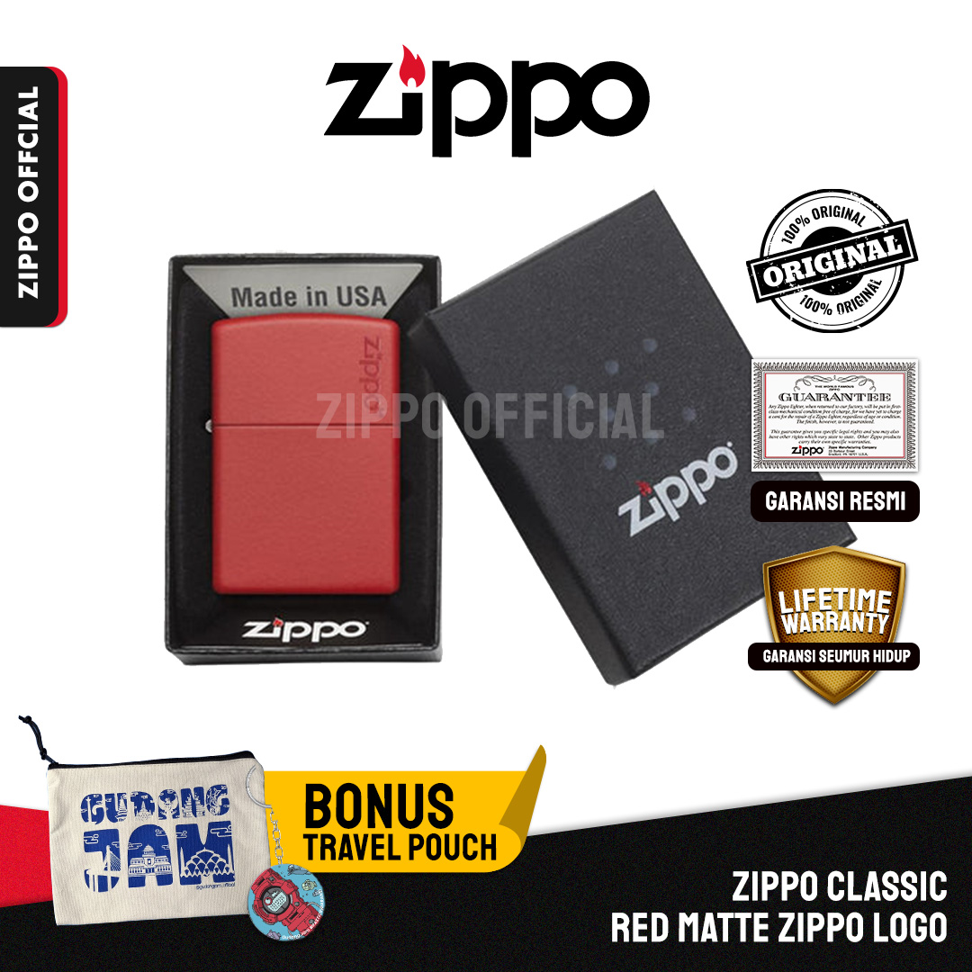 Zippo Classic Red Matte Zippo Logo 233ZL