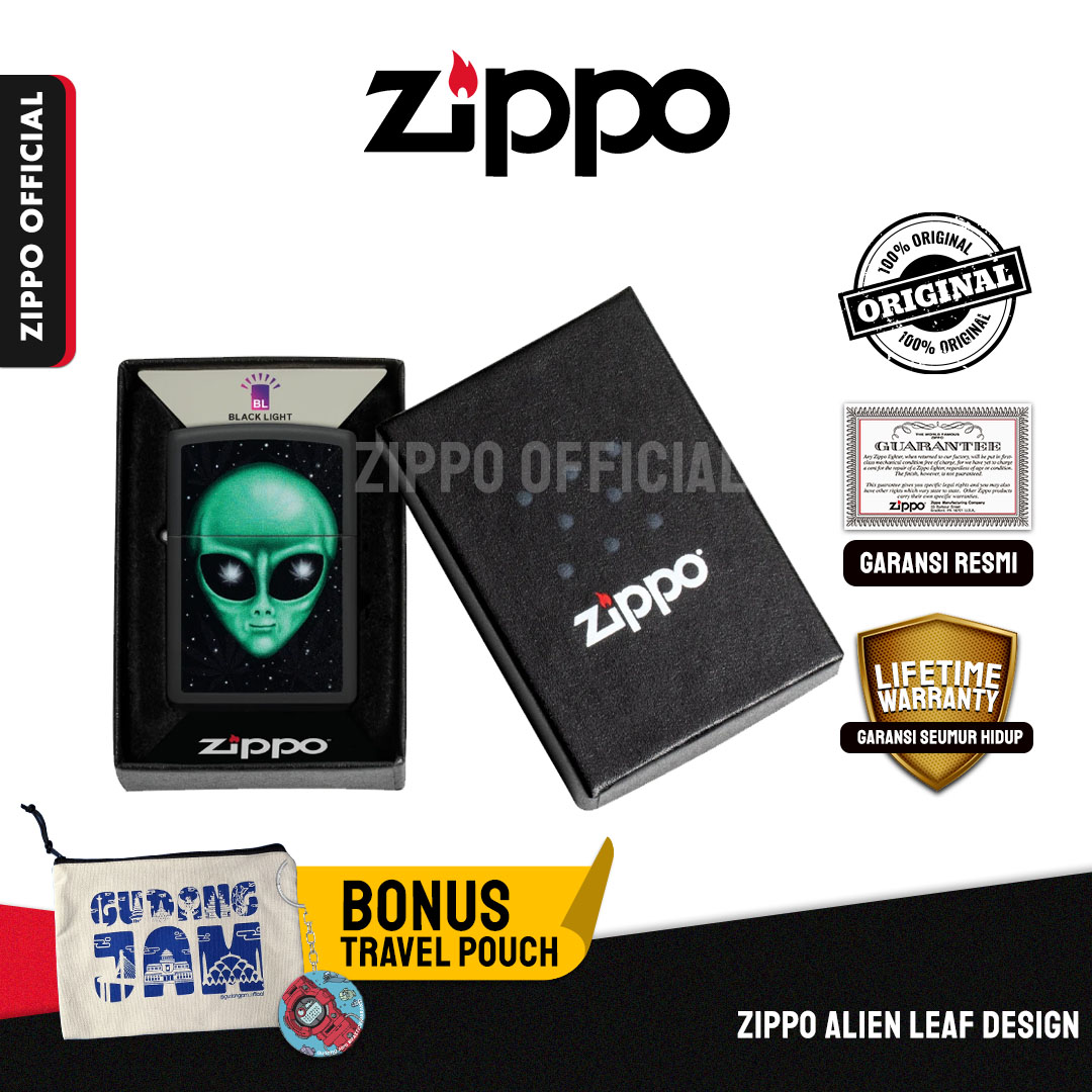 Zippo Alien Leaf Design 46708  | Garansi Lifetime | Original USA