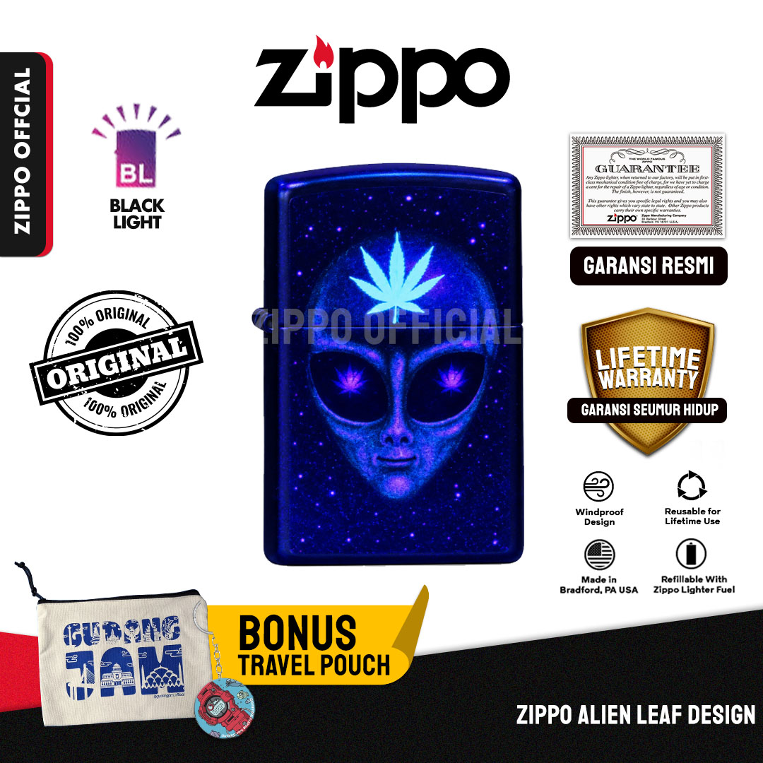 Zippo Alien Leaf Design 46708  | Garansi Lifetime | Original USA