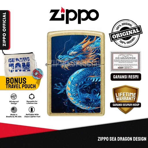 Zippo Sea Dragon Design 47178 | Garansi Lifetime | Original USA