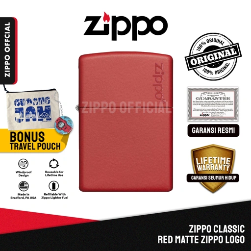 Zippo Classic Red Matte Zippo Logo 233ZL
