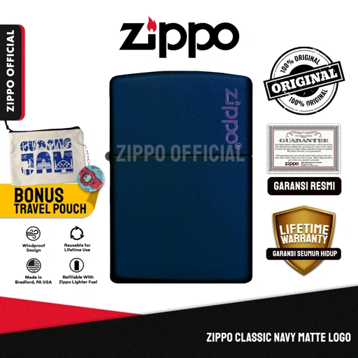 Zippo Classic Navy Matte Logo 239ZL