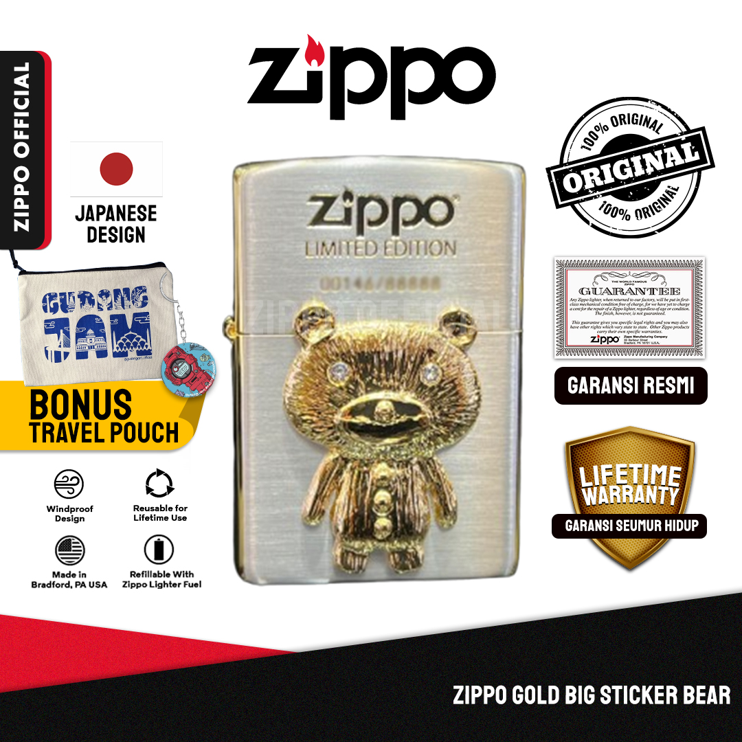 Zippo Gold Big Sticker Bear ZA-3-247C