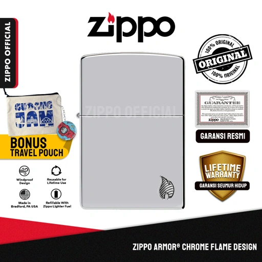 Image of Zippo Armor® Chrome Flame Design 46396