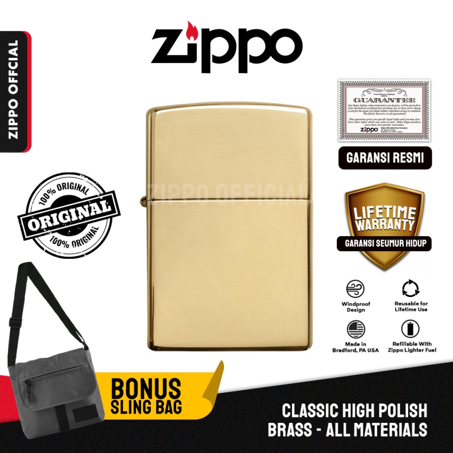 Zippo Classic High Polish Brass 254B