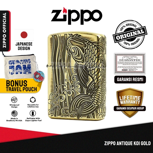 Image of Zippo Antique Koi Gold ZA-4-6A