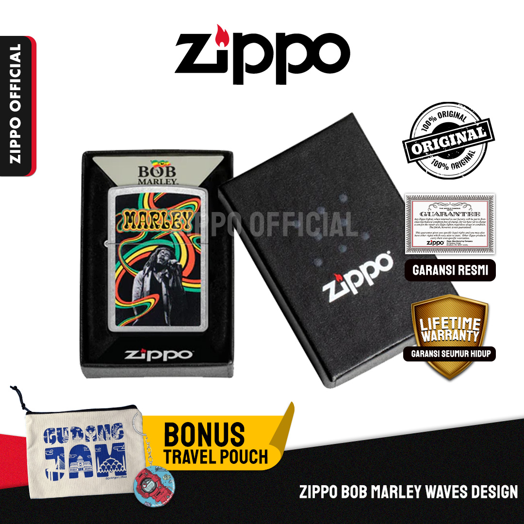 Zippo Bob Marley Waves Design 47195 | Garansi Lifetime | Original USA
