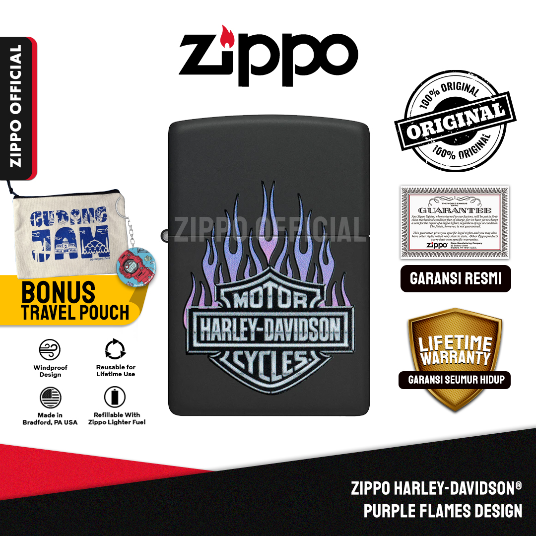 Zippo Harley-Davidson® Purple Flames Design 46677