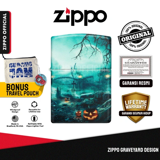 Image of Zippo Graveyard Design 48389 | Garansi Lifetime | Original USA