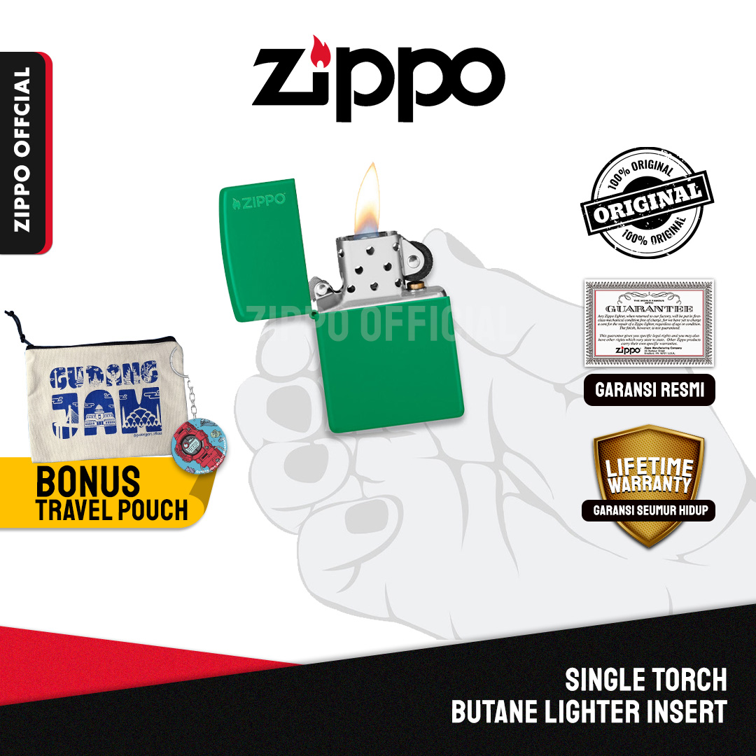 Zippo Classic Grass Green Matte Zippo Logo 48629ZL