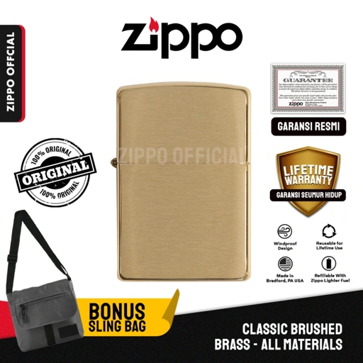 Zippo Reg Brushed Brass 204B
