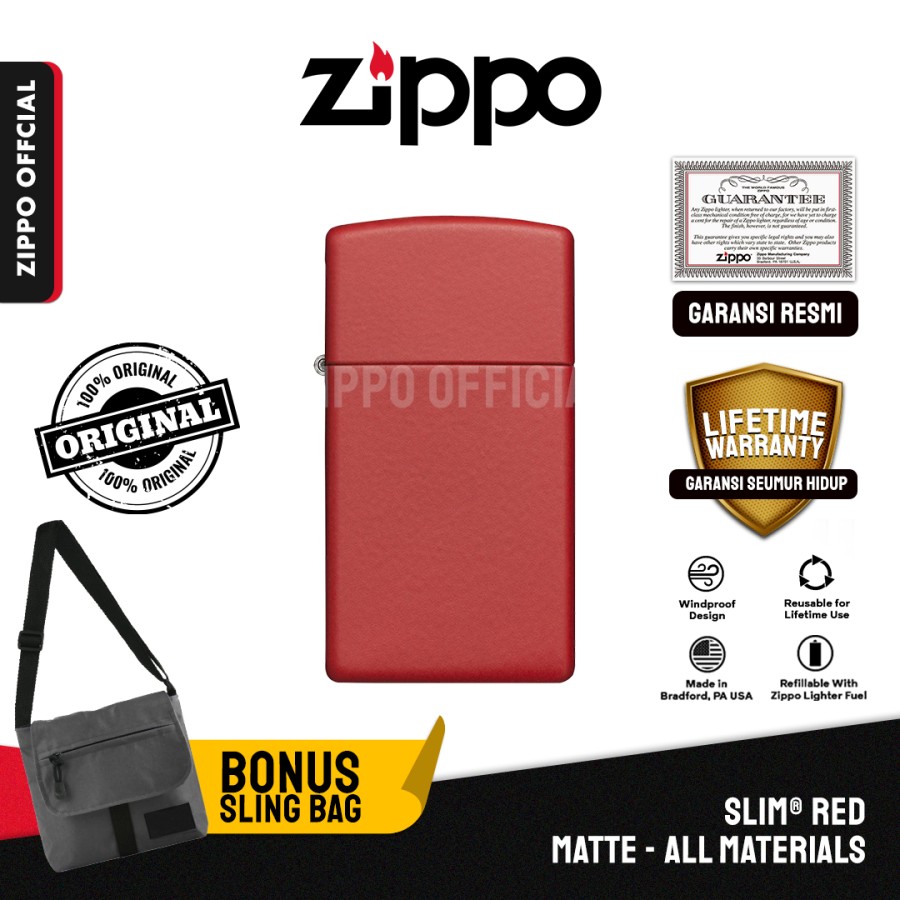 Zippo Slim Red Matte 1633
