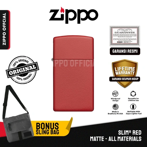 Image of Zippo Slim Red Matte 1633