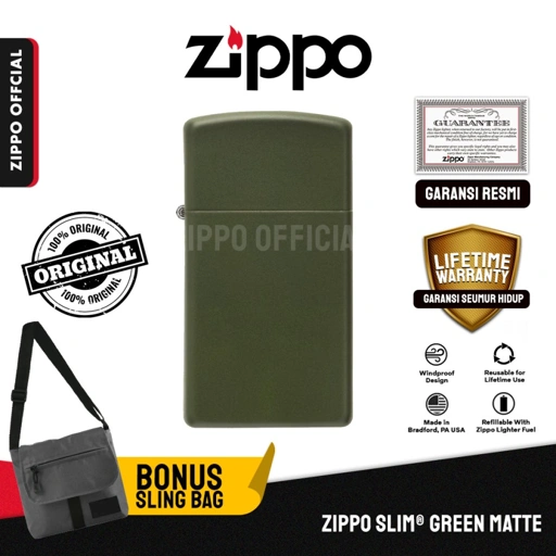 Image of Zippo Slim Green Matte 1627
